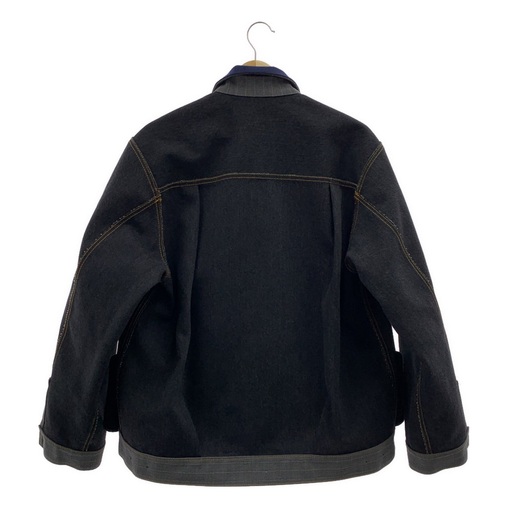 sacai | 2024SS | 粉筆條紋黏合夾克，雙面條紋牛仔夾克 | 尺寸 2 | 男款