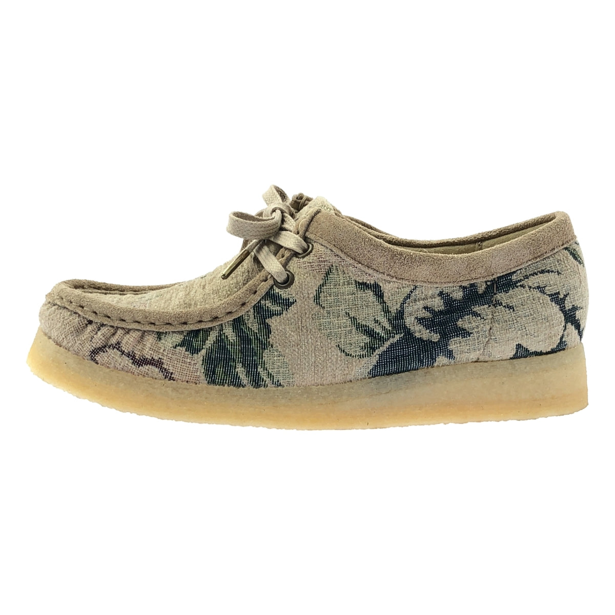 [新款] Clarks | 2023 春夏 | Wallabee 灰色花卉提花鞋 | 24 碼 | 米色 | 女款
