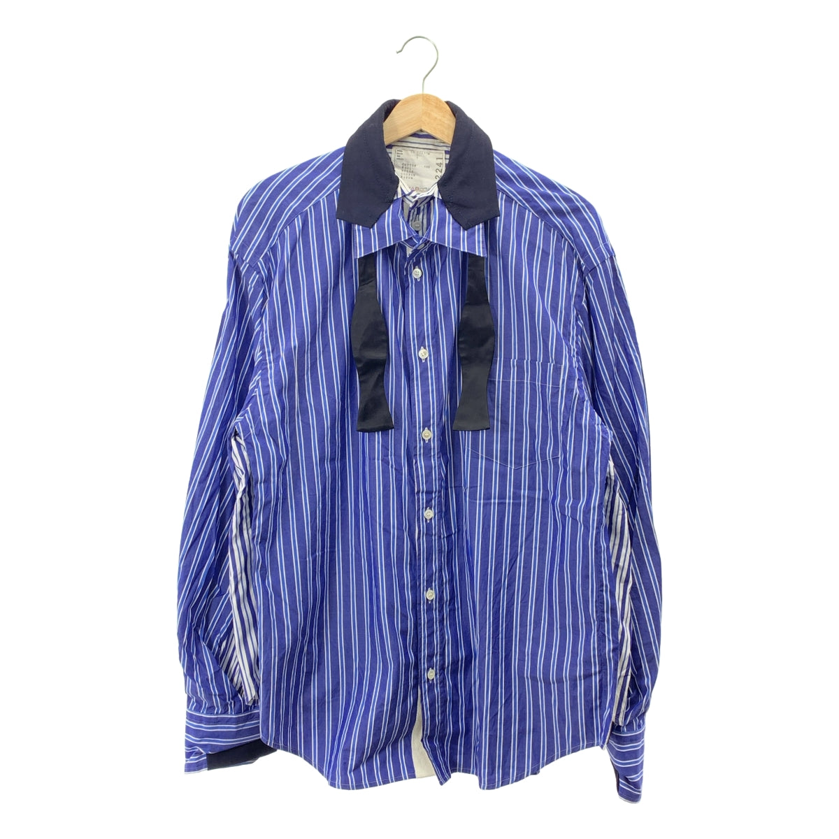 sacai / 사카이 | Poplin Shirt 레이어드 포플린 스트라이프 셔츠 | 1 | 남성