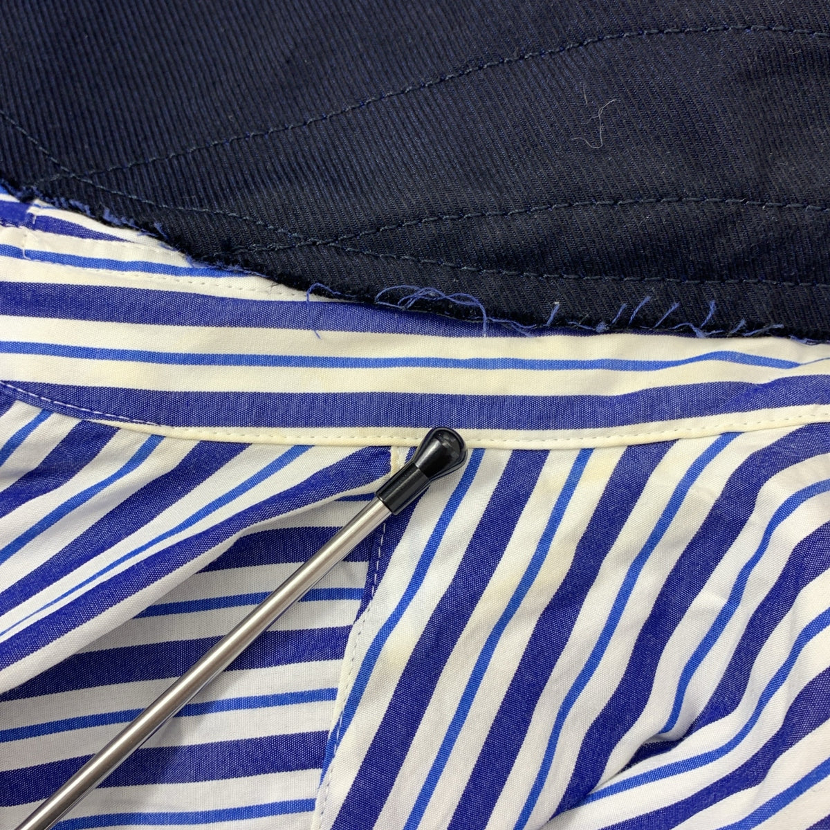 sacai / サカイ | Poplin Shirt レイヤード ポプリン ストライプ シャツ | 1 | ブルー | メンズ