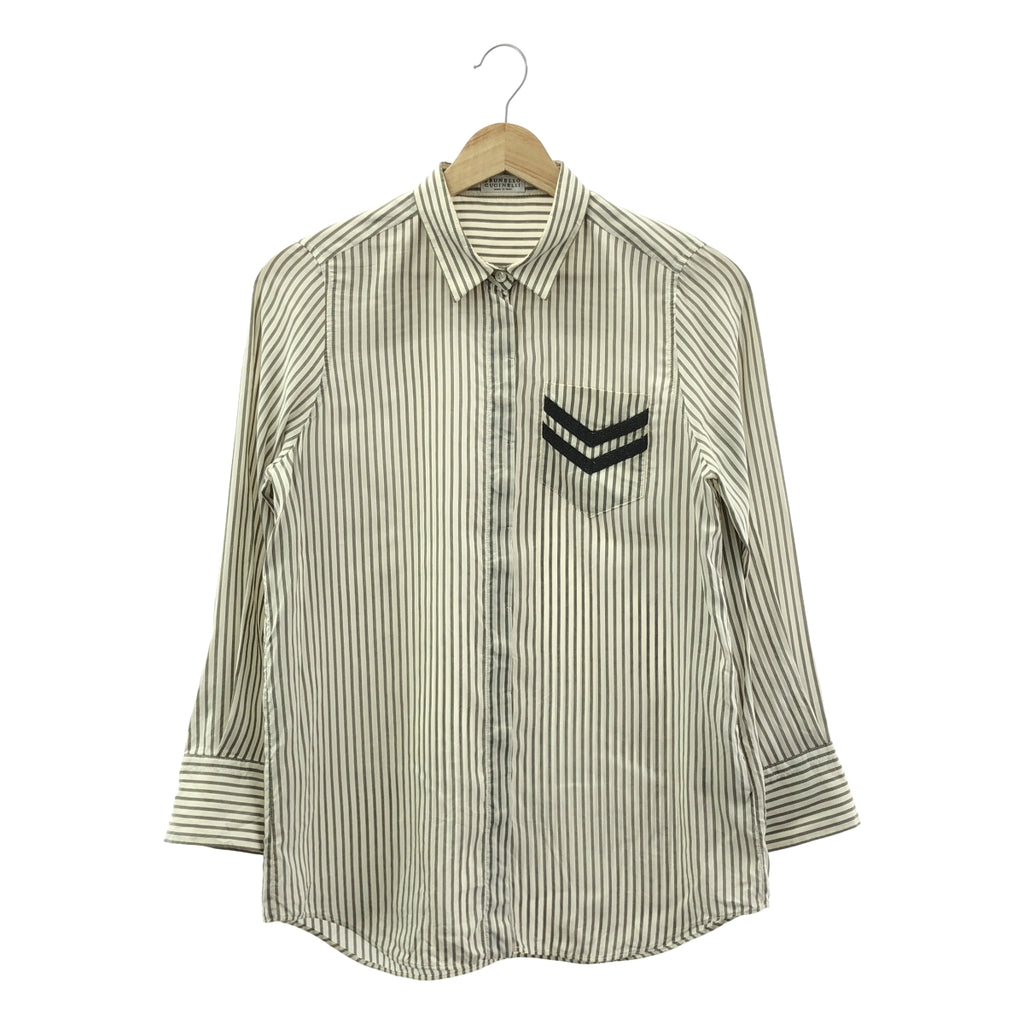 BRUNELLO CUCINELLI / 브루네로쿠치네리 | 실크 스트라이프 셔츠 | S | 여성