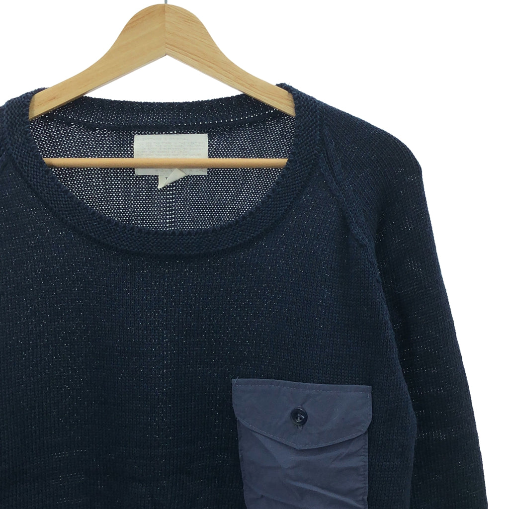 nanamica / ナナミカ | COOLMAX Crew Neck Sweater / ポケット ニット セーター | L | ネイビー | メンズ