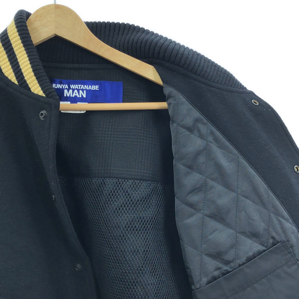 JUNYA WATANABE MAN / ジュンヤワタナベマン | 2023AW | 異素材切替 フェイクレザー スタジャン ジャケット | M | メンズ