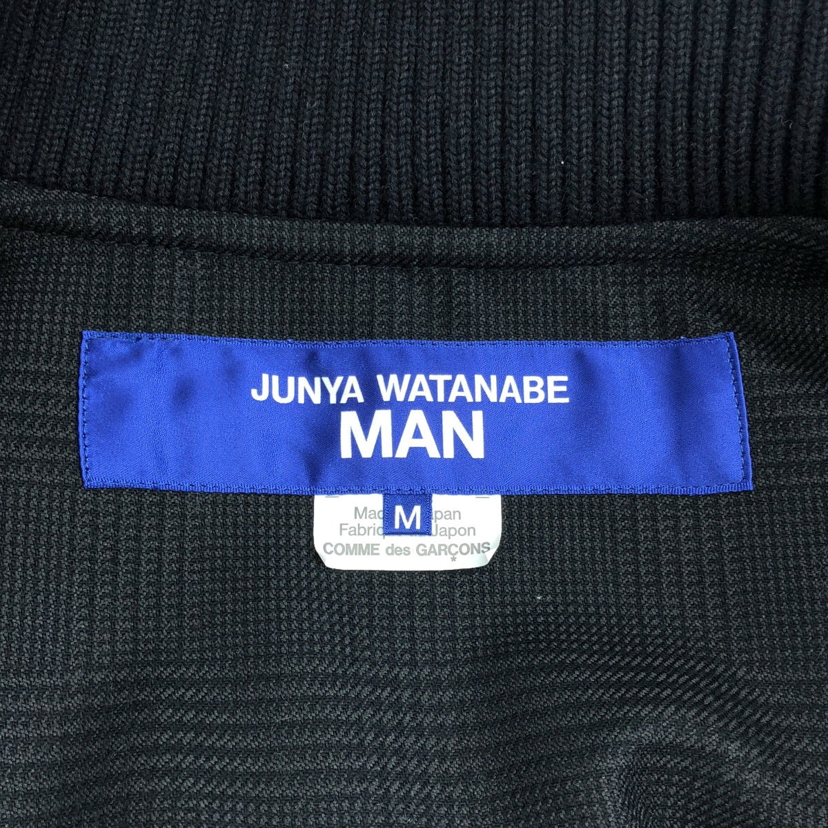 【美品】  JUNYA WATANABE MAN / ジュンヤワタナベマン | 2023AW | 異素材切替 フェイクレザー スタジャン ジャケット | M | ブラック | メンズ