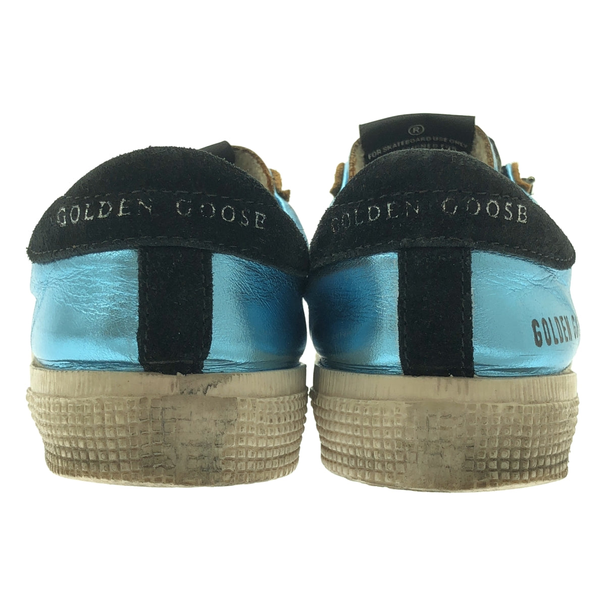 金鵝 (GOLDEN GOOSE) | 五月復古金屬色皮革運動鞋 | 36碼 | 藍色 | 女款