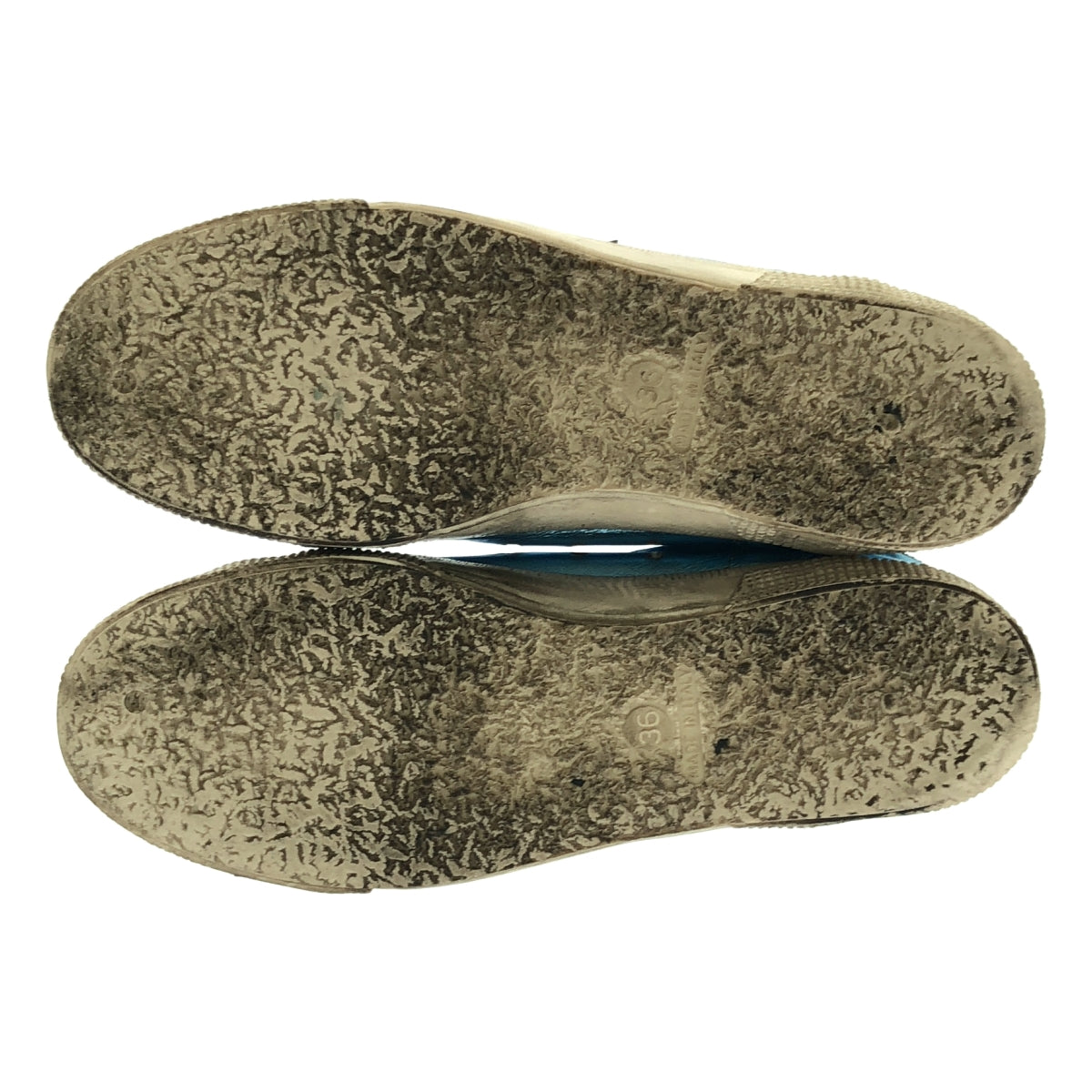 金鵝 (GOLDEN GOOSE) | 五月復古金屬色皮革運動鞋 | 36碼 | 藍色 | 女款