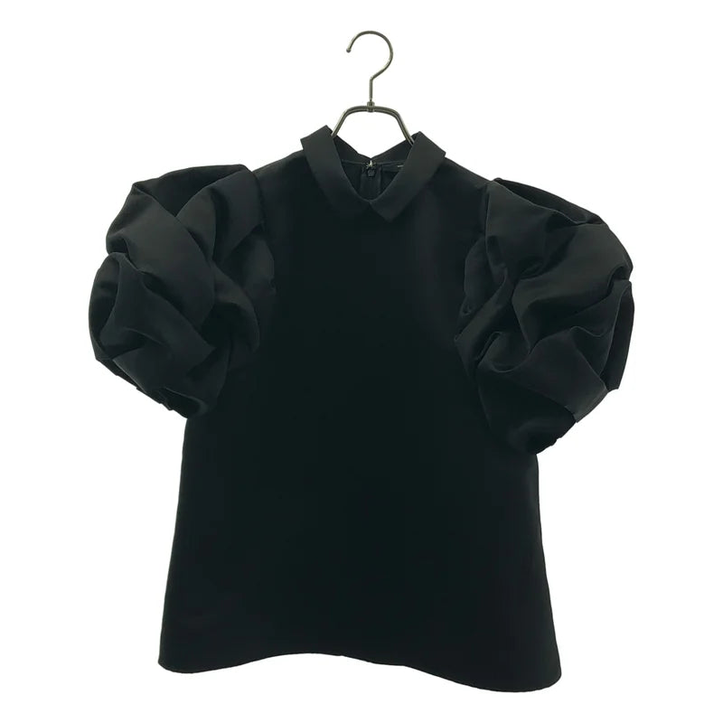 YOKO CHAN / 요코 챈 | 포인트 컬러 불규칙한 턱 슬리브 블라우스 | F | 여성