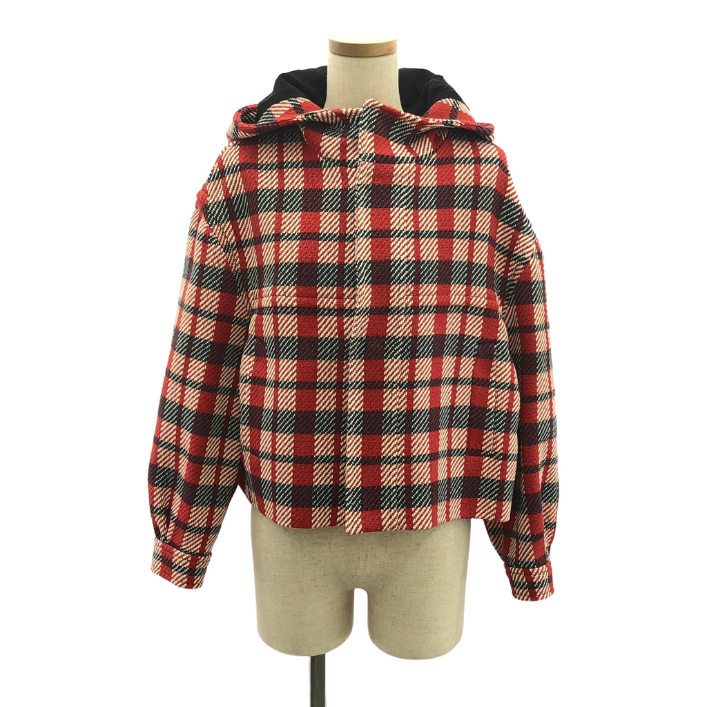 【미품】 Christian Dior / 기독교 디올 | HOODED BLOUSON / 플라이 프론트 쇼트 재킷 후디 / 총 안감 | 34 | 레드/네이비/화이트 | 여성