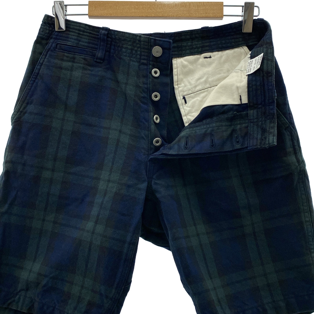 SASSAFRAS | Sprayer Stream 1/2 褲 | 男士格紋短褲 | S 碼