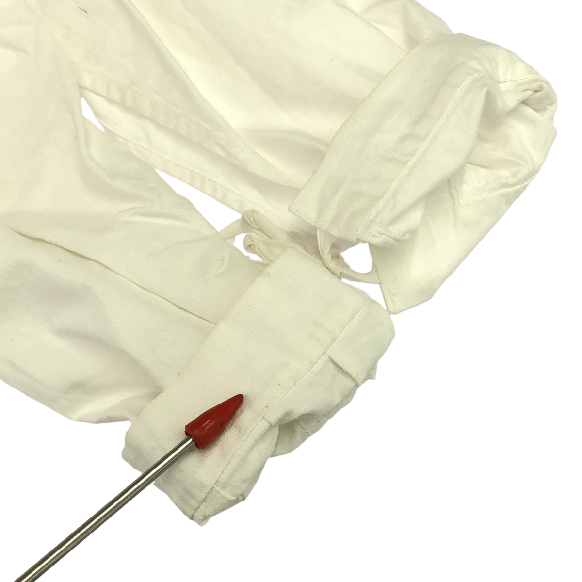 SWEDEN ARMY / 스웨덴 군 | 추정 50s 빈티지 사이드 리본 서지컬 가운 호스피탈 가운 | 42 | 화이트 | 남성