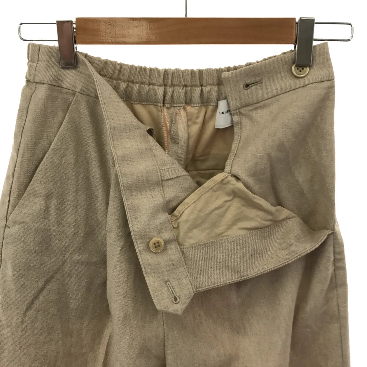 【미품】 UNITED ARROWS / 유나이티드 아로즈 | LINEN/P 스트레이트 팬츠 | 38 | 베이지 | 여성