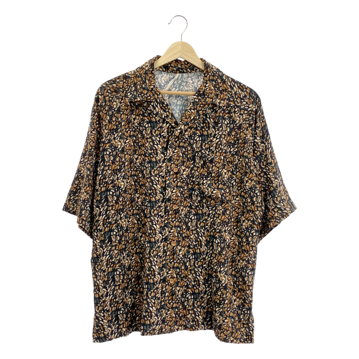 m's braque / 엠즈 블랙 | 레이온 총 무늬 오픈 컬러 셔츠 | 36 | 남성