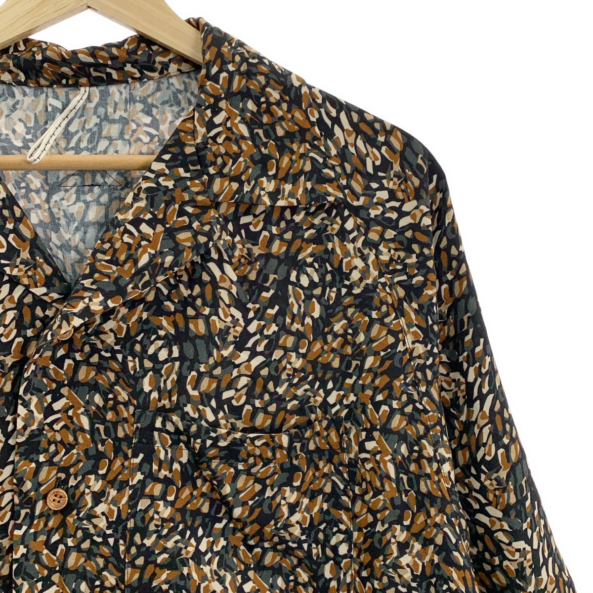 m's braque / 엠즈 블랙 | 레이온 총 무늬 오픈 컬러 셔츠 | 36 | 남성