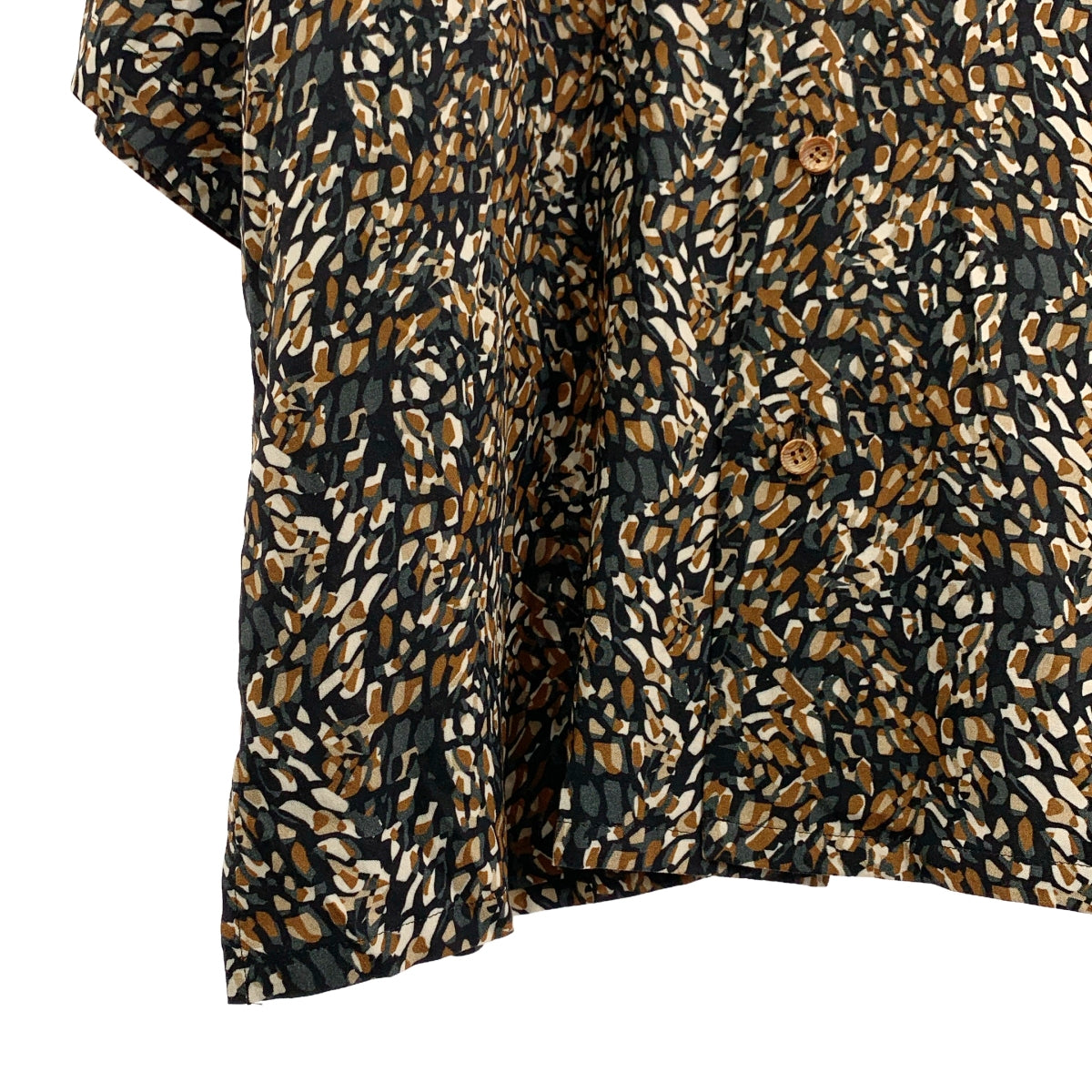 m's braque / 엠즈 블랙 | 레이온 총 무늬 오픈 컬러 셔츠 | 36 | 남성