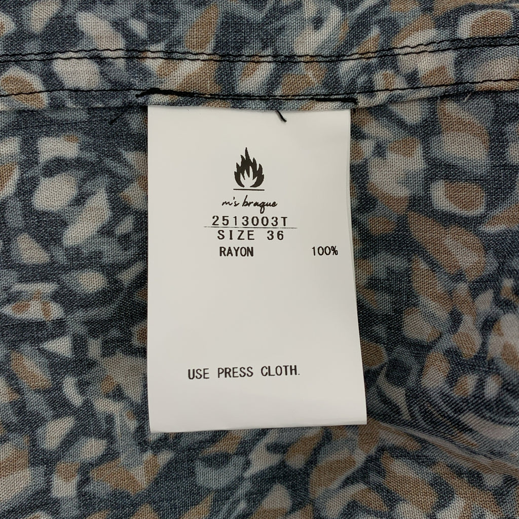 m's braque / M's 黑色 | 人造絲全印花開領襯衫 | 尺寸 36 | 男款