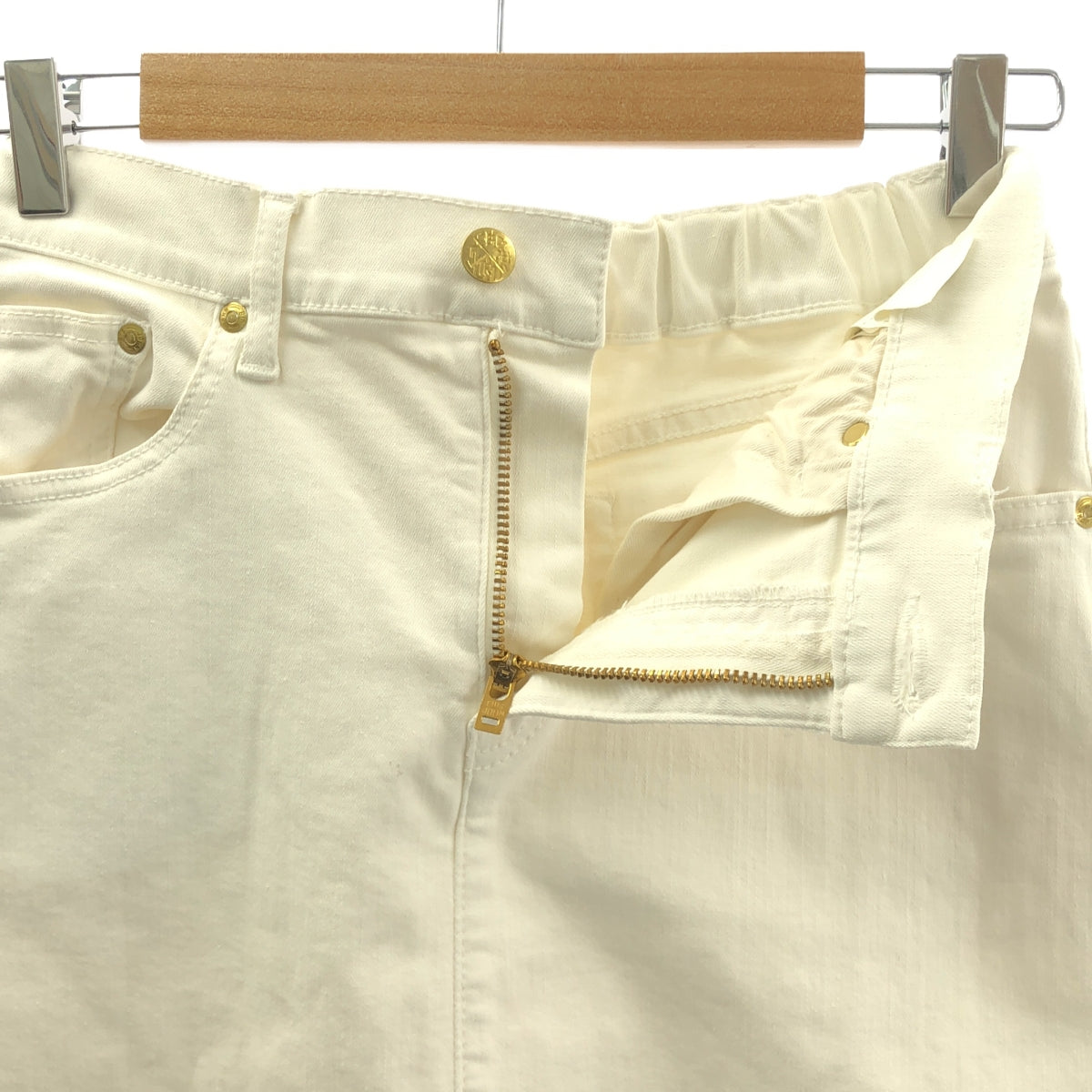 MUSE de Deuxieme Classe / 뮤즈 두주 엠 클래스 | SURT 데님 컷오프 롱 스커트 | S | 화이트 | 여성