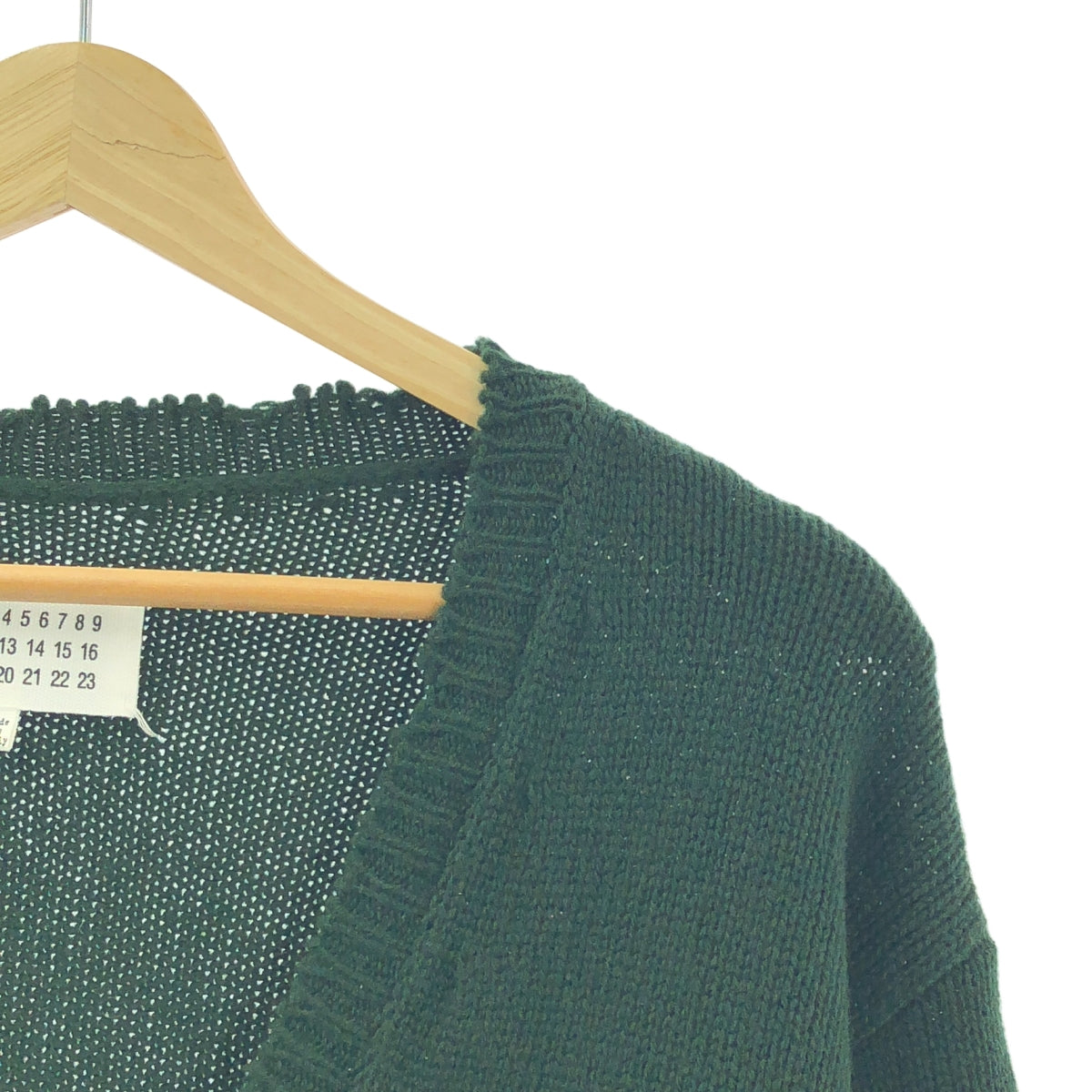 Maison Margiela / メゾンマルジェラ | ウール デストロイ Vネック ニット | M | グリーン | メンズ