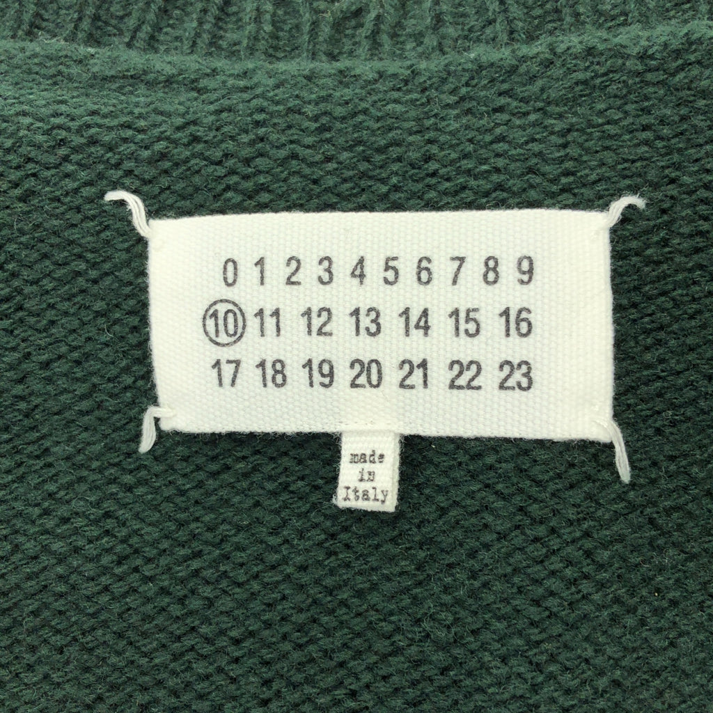 Maison Margiela / メゾンマルジェラ | ウール デストロイ Vネック ニット | M | グリーン | メンズ