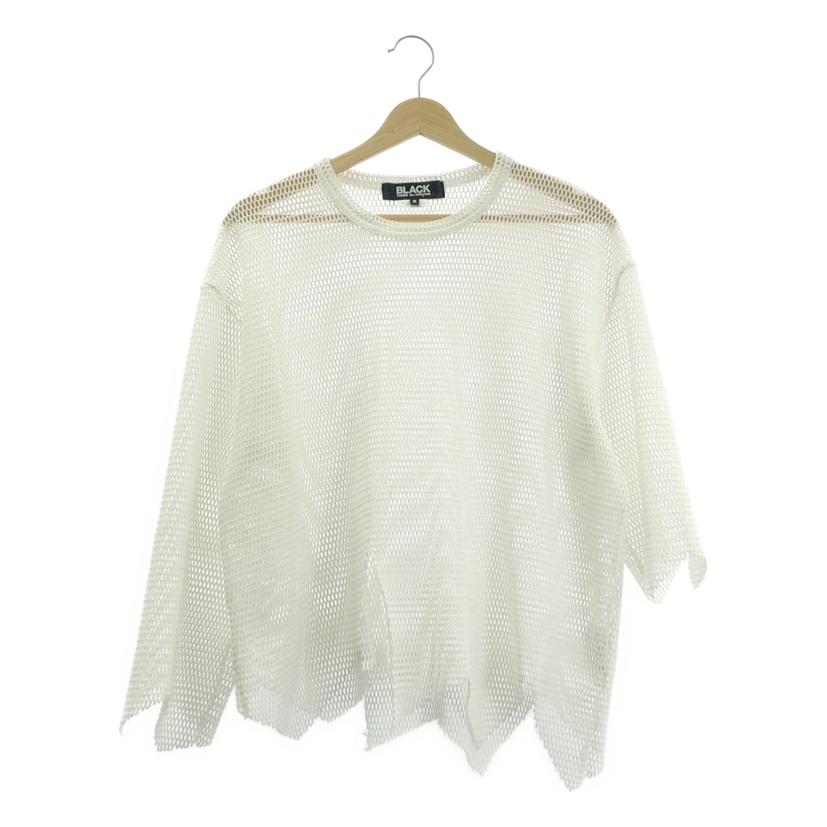 BLACK COMME des GARCONS / 블랙콤 데 갤슨 | 폴리에스테르 변형 메쉬 크루넥 T셔츠 컷소우 | S | 맨즈