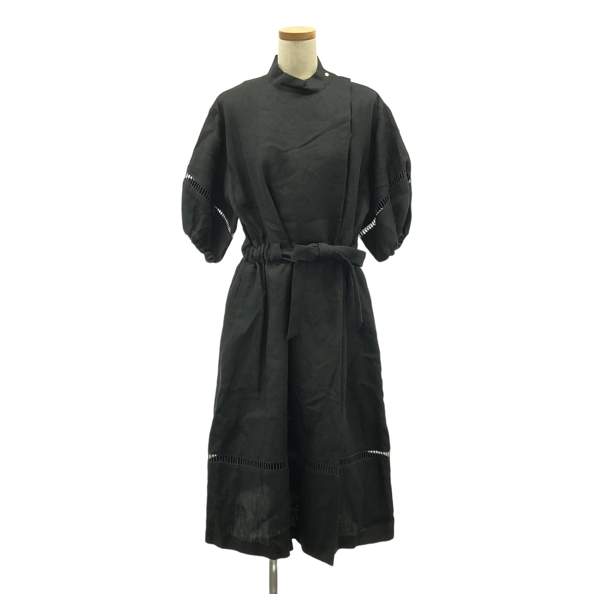 UNION LAUNCH | 亞麻寬袖洋裝 | XS | 黑色 | 女款