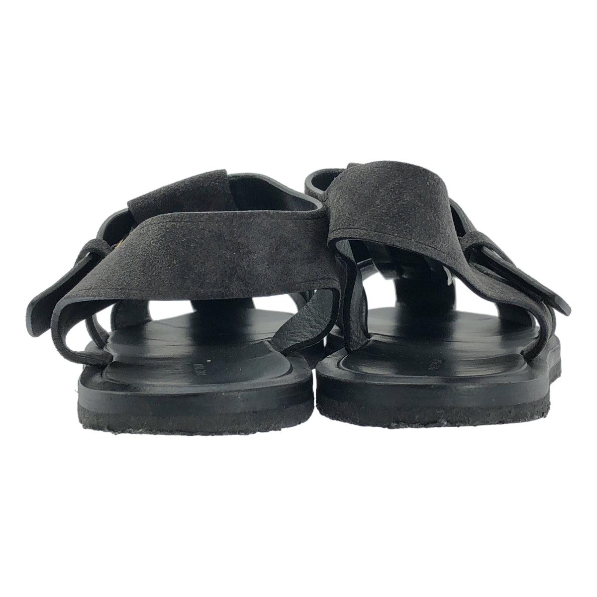 [狀況極佳] THE ROW | FISHERMAN CREPE 麂皮漁夫涼鞋，配縐布鞋底 | 尺寸 40 | 炭灰色 | 男款