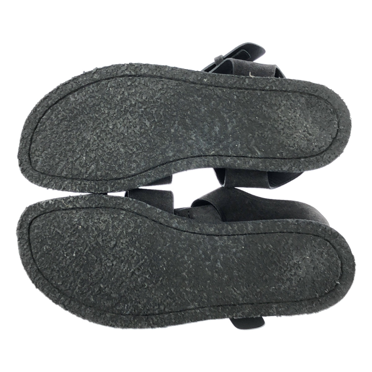 [狀況極佳] THE ROW | FISHERMAN CREPE 麂皮漁夫涼鞋，配縐布鞋底 | 尺寸 40 | 炭灰色 | 男款