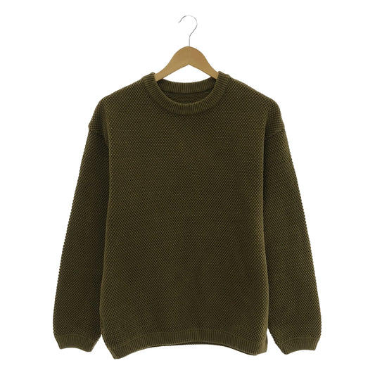 Crepuscule | Cotton Moss Stitch Pique Crew Neck Knit | 1 | Men's