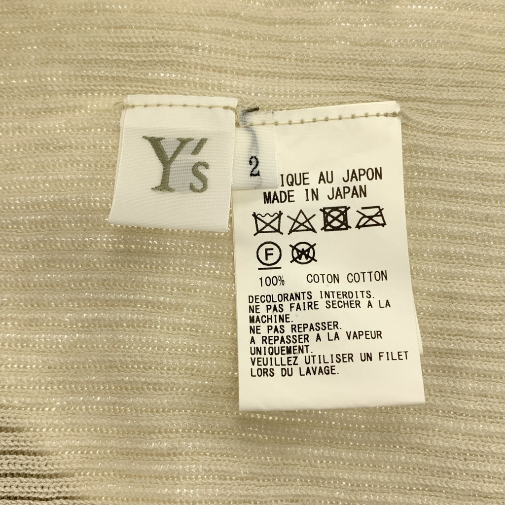 Y's / Y's Yohji Yamamoto | 2024SS | 棉質羅紋繫帶袖針織衫 | 尺寸 2 | 女款