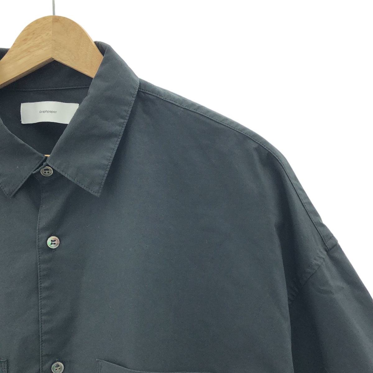 Graphpaper / 그래프 종이 | 2023SS | Oversized Box Shirt 오버사이즈 박스 셔츠 | F | 블랙 | 남성