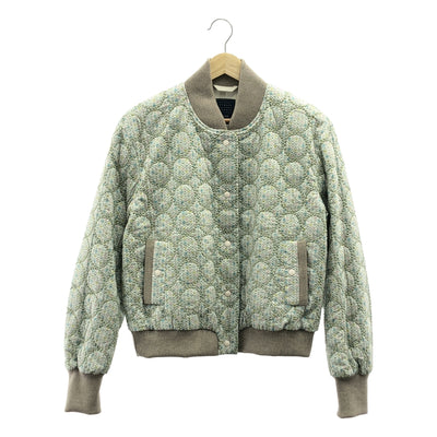 【美品】  mina perhonen / ミナペルホネン | 2023AW | forestwave × tambourine / フォレストウェーブ タンバリン 総柄 エンブロイダリー ブルゾン ジャケット / 総裏地 | 38 | smoky green | レディース
