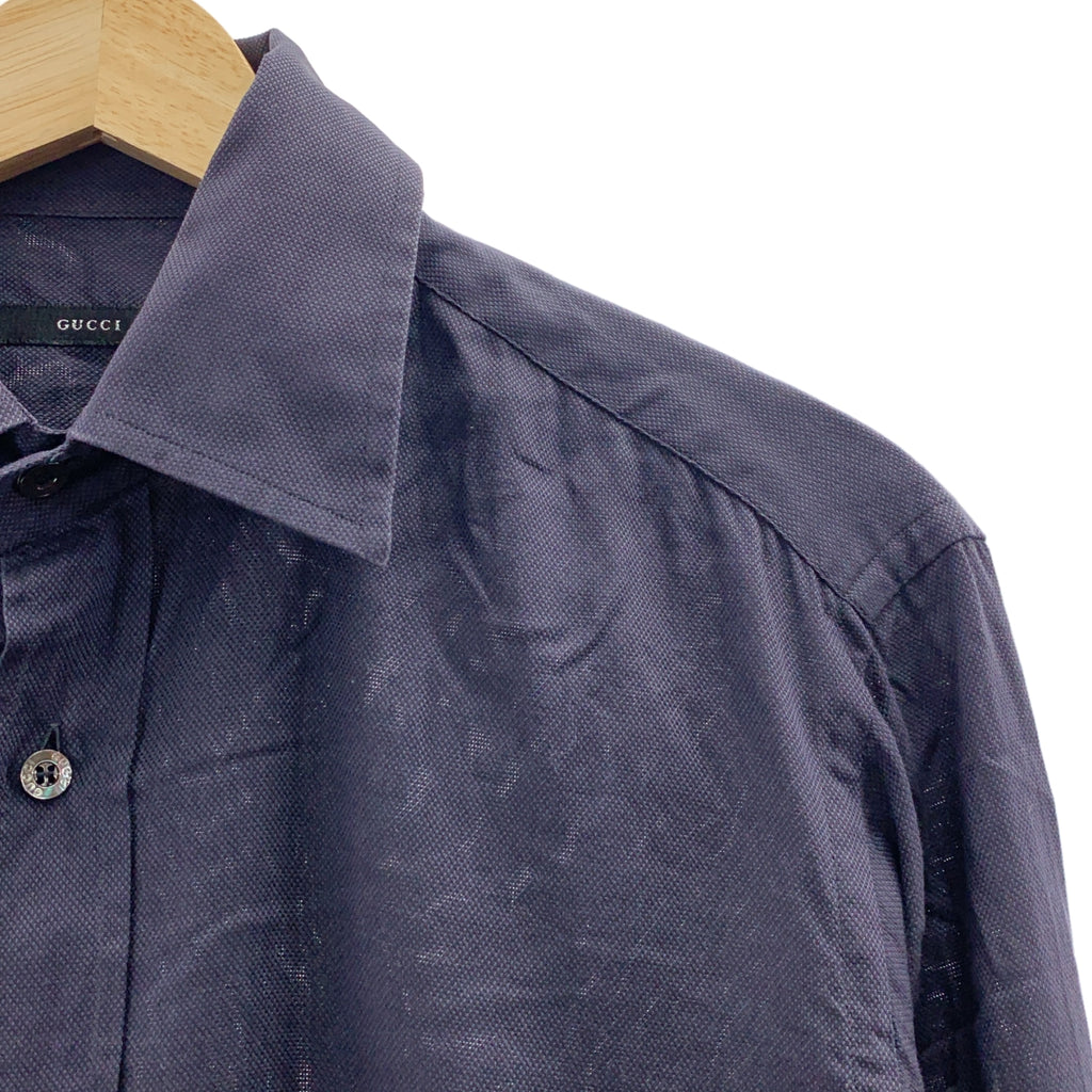GUCCI / グッチ | コットン オックスフォード ドレスシャツ | 38 | ネイビー | メンズ