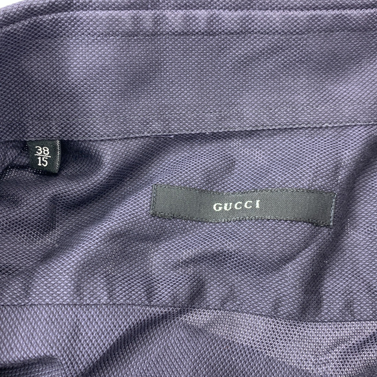 GUCCI / グッチ | コットン オックスフォード ドレスシャツ | 38 | ネイビー | メンズ