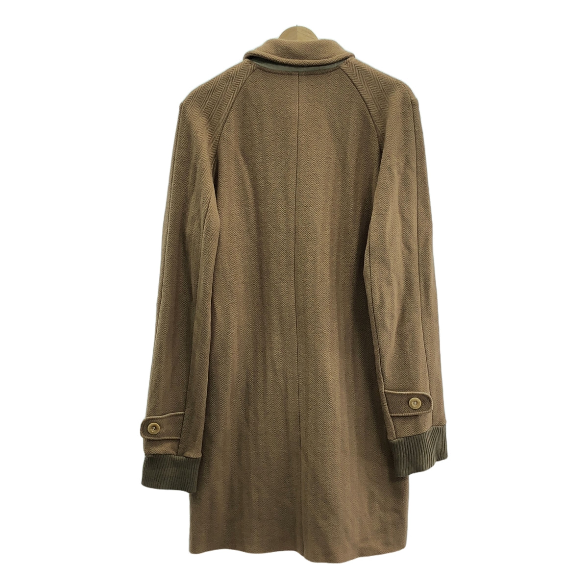 sacai | 羊毛人字紋羅紋下巴帶平領大衣 | 尺寸 3 | 米色 | 男款