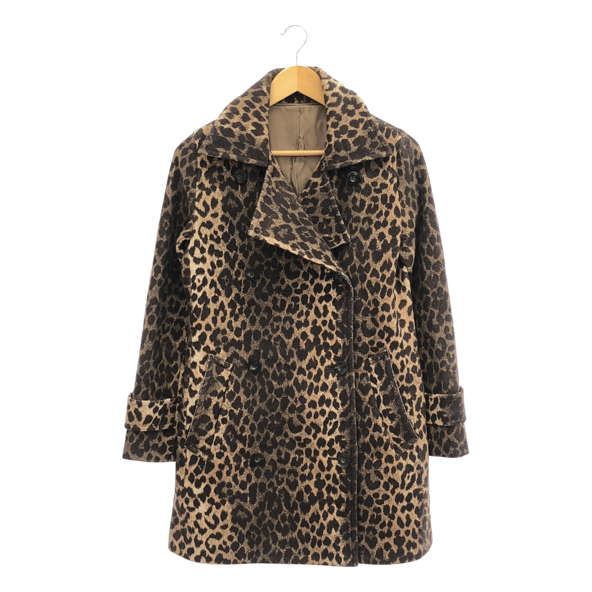 HYSTERIC GLAMOUR / ヒステリックグラマー | ウール レオパード チェスターコート | F | ブラウン | レディース