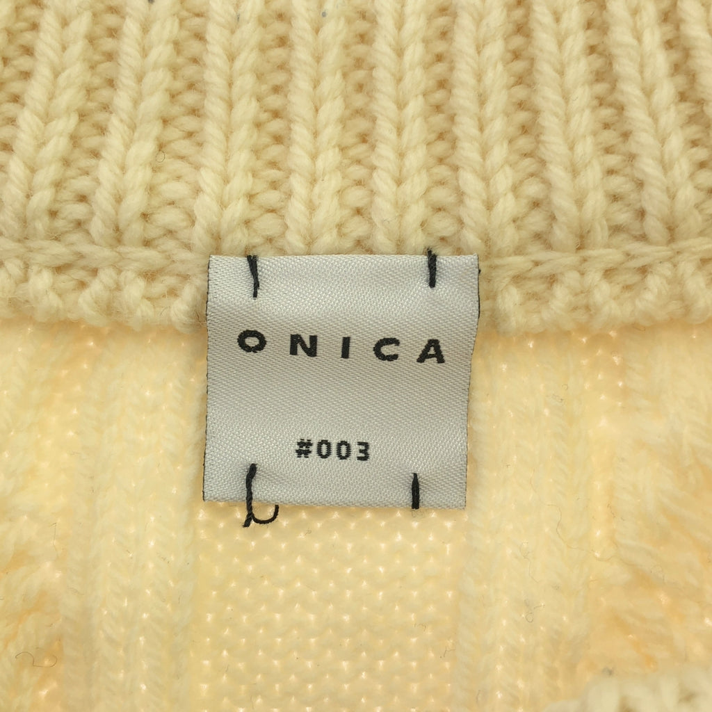 【美品】  ONICA / オニカ | Merino Vest / メリノウール 陶釦付きニット ベスト | F | アイボリー | レディース