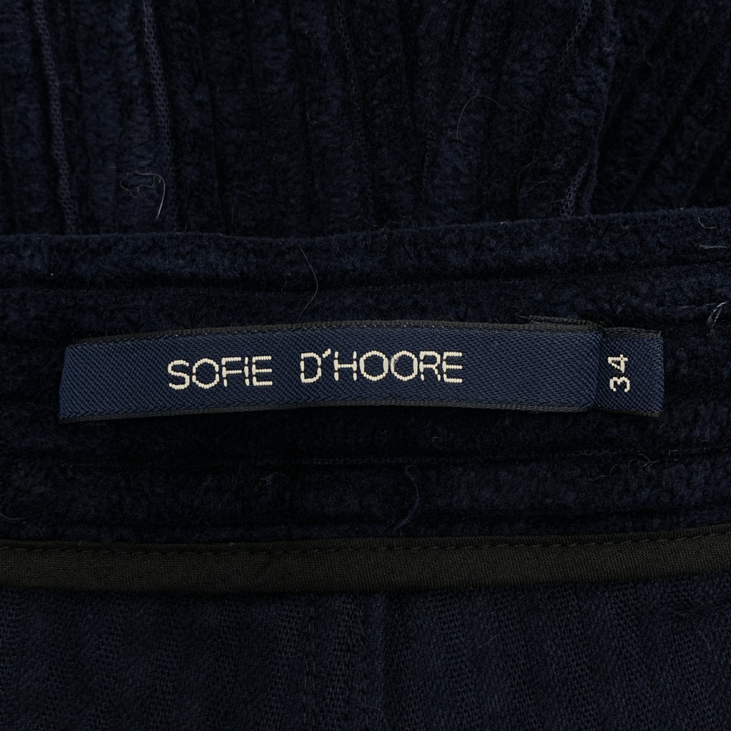 SOFIE D'HOORE / ソフィードール | 太畝 コーデュロイ ワイド パンツ | 34 | ネイビー | レディース