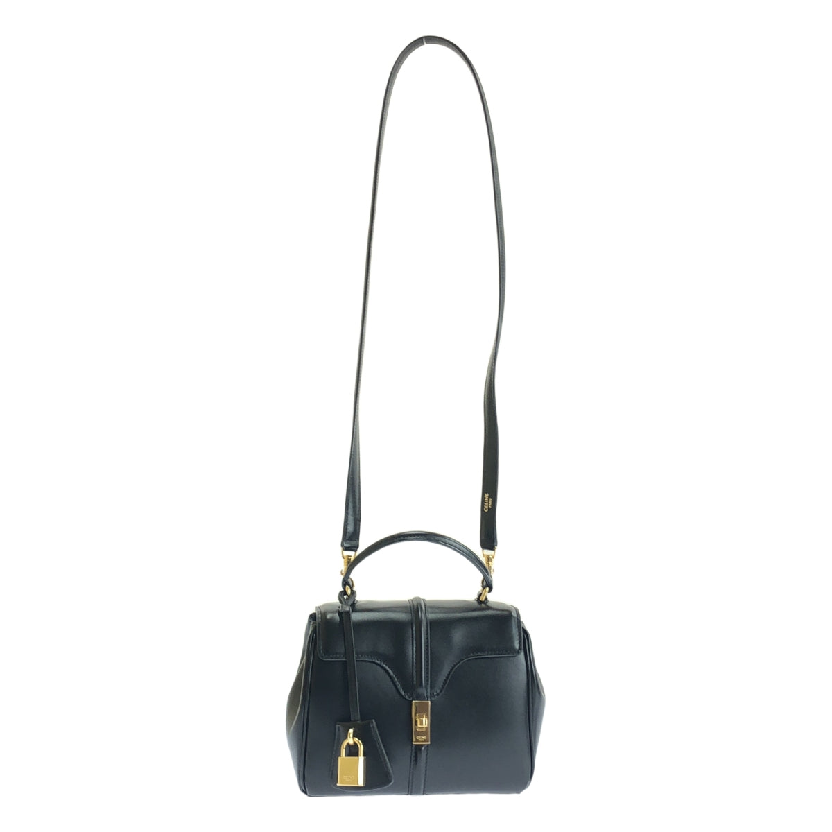 [狀況良好] CELINE | Mini 16 Seize 2way 手提單肩包 |黑色/金色 |女性的