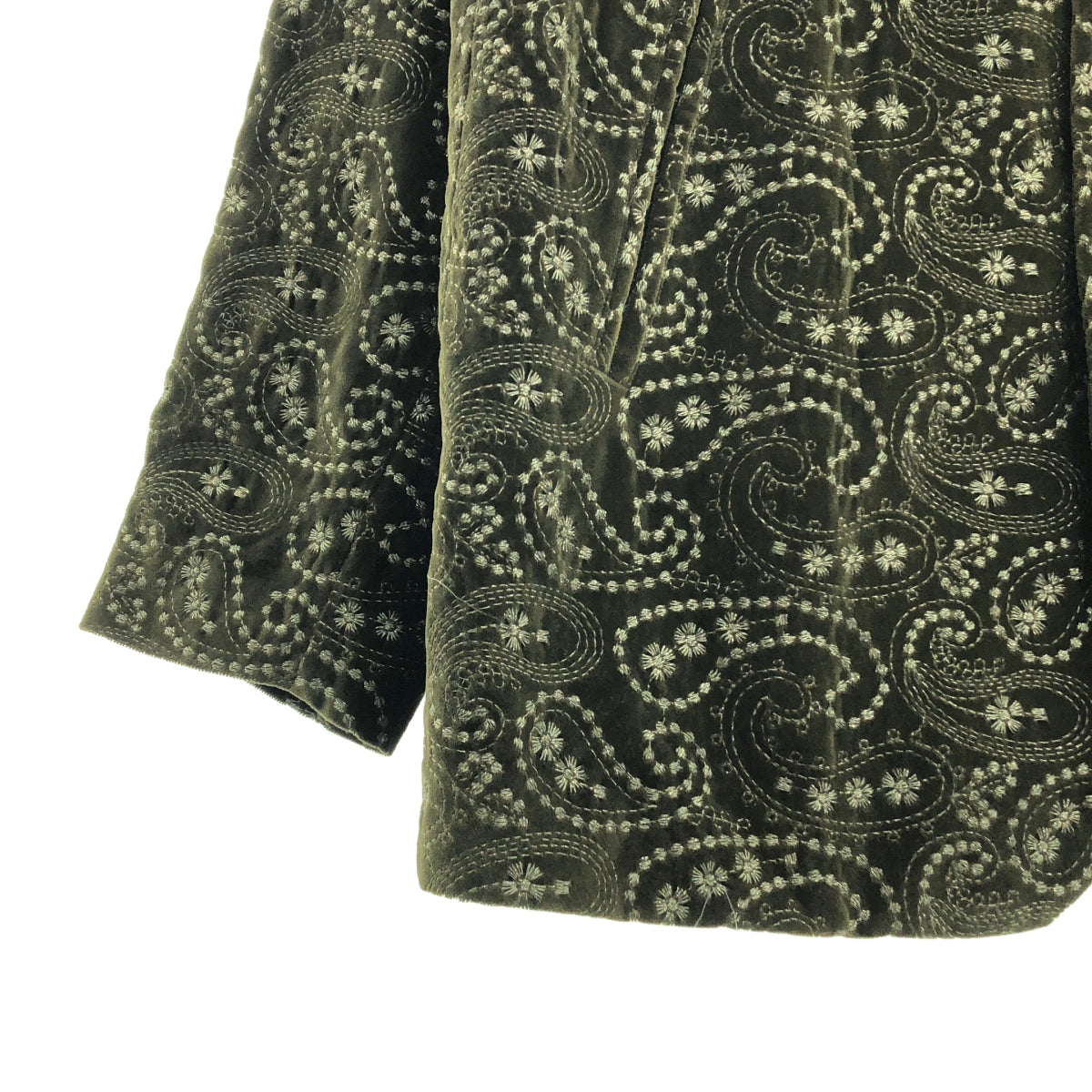 [狀況極佳] Needles | 佩斯利刺繡天鵝絨插肩外套 | M碼 | 卡其色 | 男款