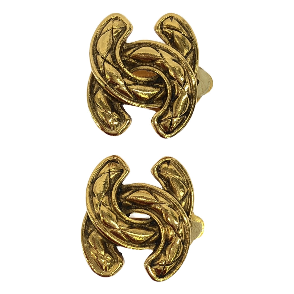 CHANEL / シャネル | OLD オールドシャネル ココマーク マトラッセ ヴィンテージイヤリング 2433 | ゴールド | レディース