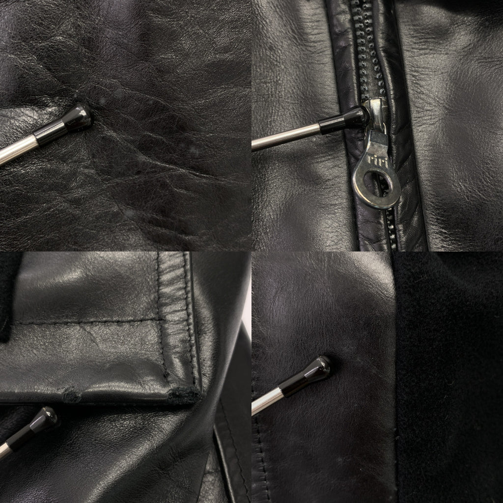 YOHJI YAMAMOTO POUR HOMME / ヨウジヤマモトプールオム | 1998AW | cow leather belt coat レザー コート | M | ブラック | メンズ