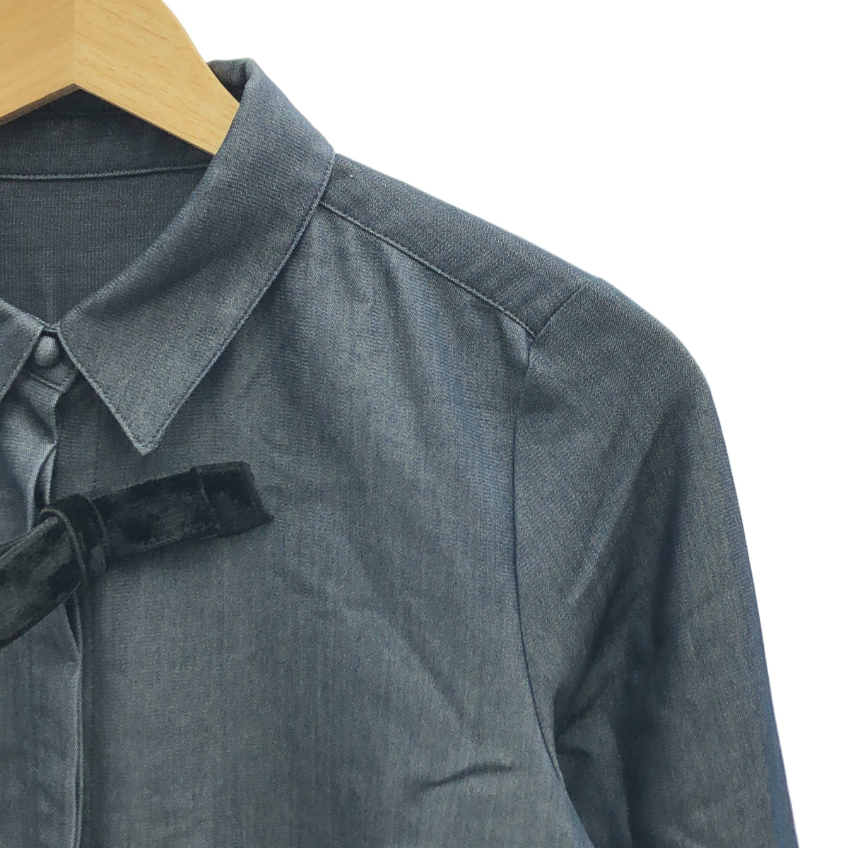 【美品】  JENNE / ジェンヌ | 2021AW | 着せ替えリボン付き ブラウス シャツ | M | ネイビー | レディース