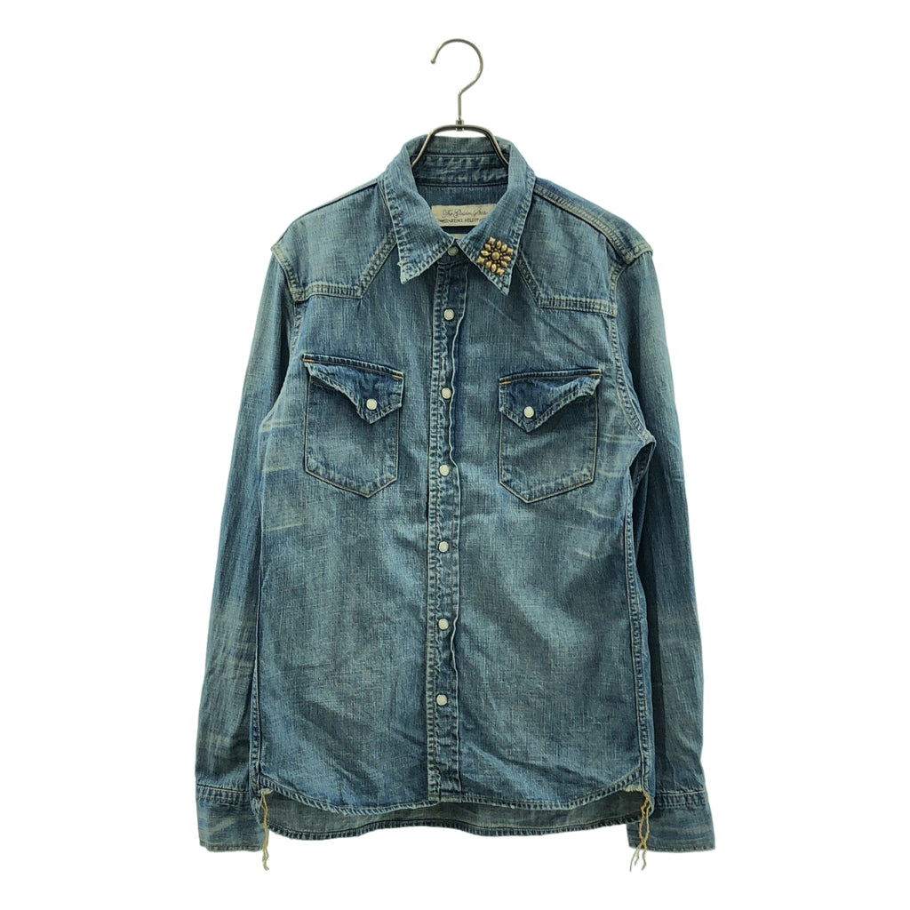 REMI RELIEF / 레미 릴리프 | BEAMS 별주 스터드 엠브로이드 데님 셔츠 | M | 남성