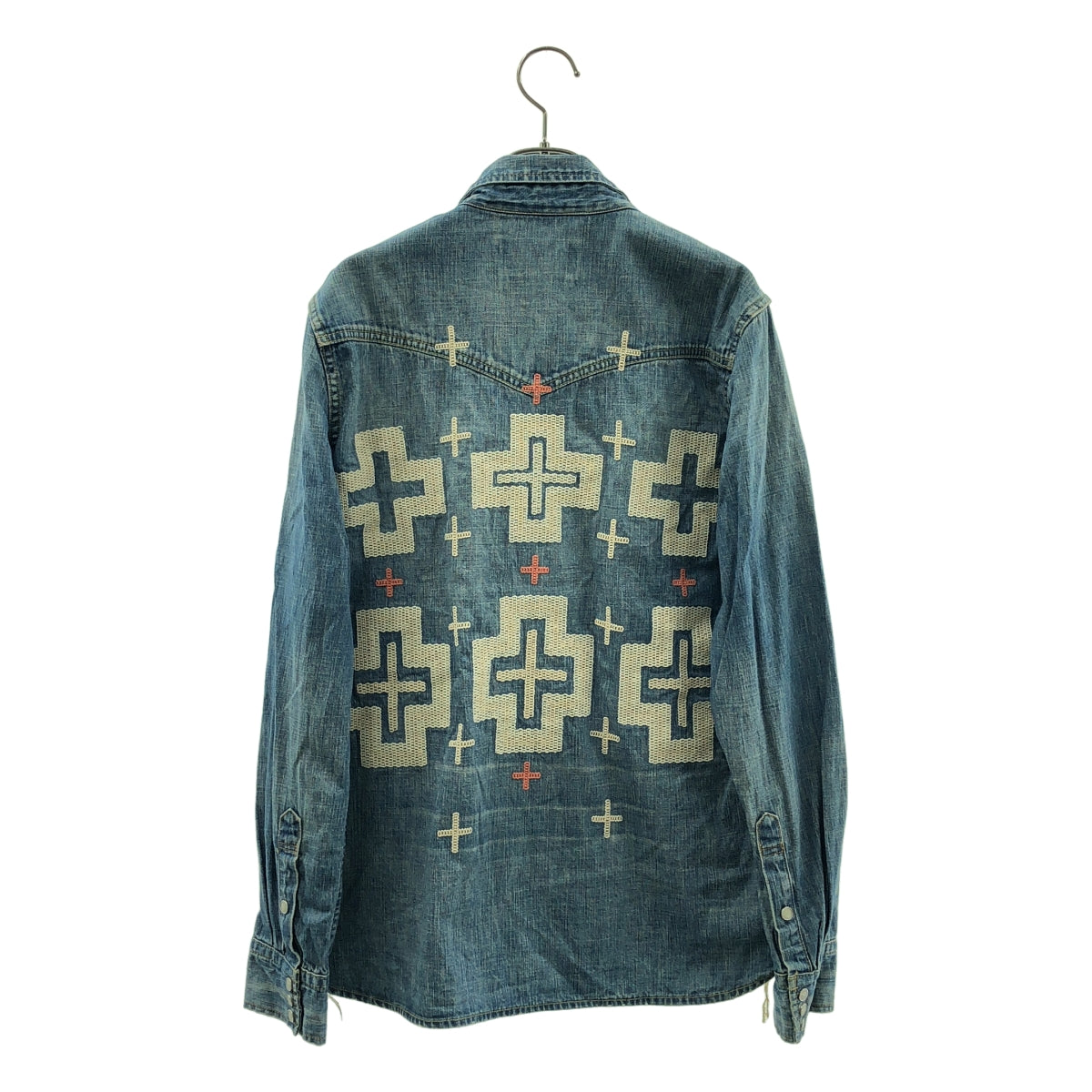 REMI RELIEF / 레미 릴리프 | BEAMS 별주 스터드 엠브로이드 데님 셔츠 | M | 남성