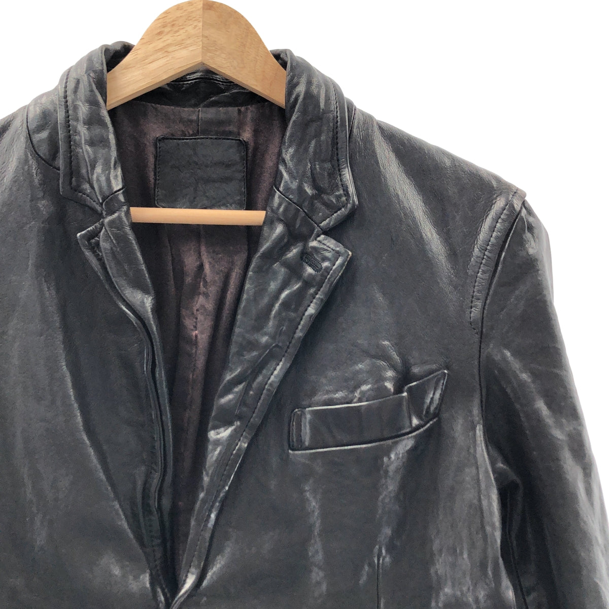 ISAMU KATAYAMA BACKLASH / イサムカタヤマバックラッシュ | イタリアンショルダー製品染め / 牛革 カウレザー シングルブレスト ジャケット / 総裏地 | S(1) | メンズ