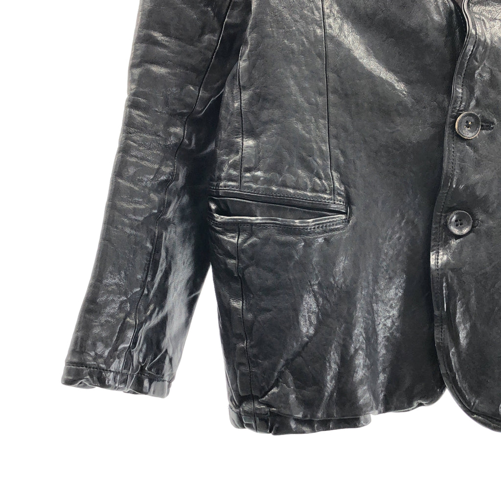 ISAMU KATAYAMA BACKLASH / イサムカタヤマバックラッシュ | イタリアンショルダー製品染め / 牛革 カウレザー シングルブレスト ジャケット / 総裏地 | S(1) | メンズ