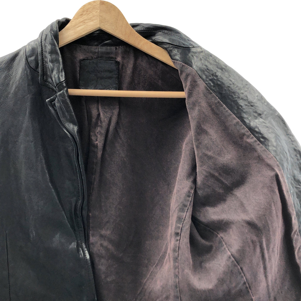 ISAMU KATAYAMA BACKLASH / イサムカタヤマバックラッシュ | イタリアンショルダー製品染め / 牛革 カウレザー シングルブレスト ジャケット / 総裏地 | S(1) | メンズ