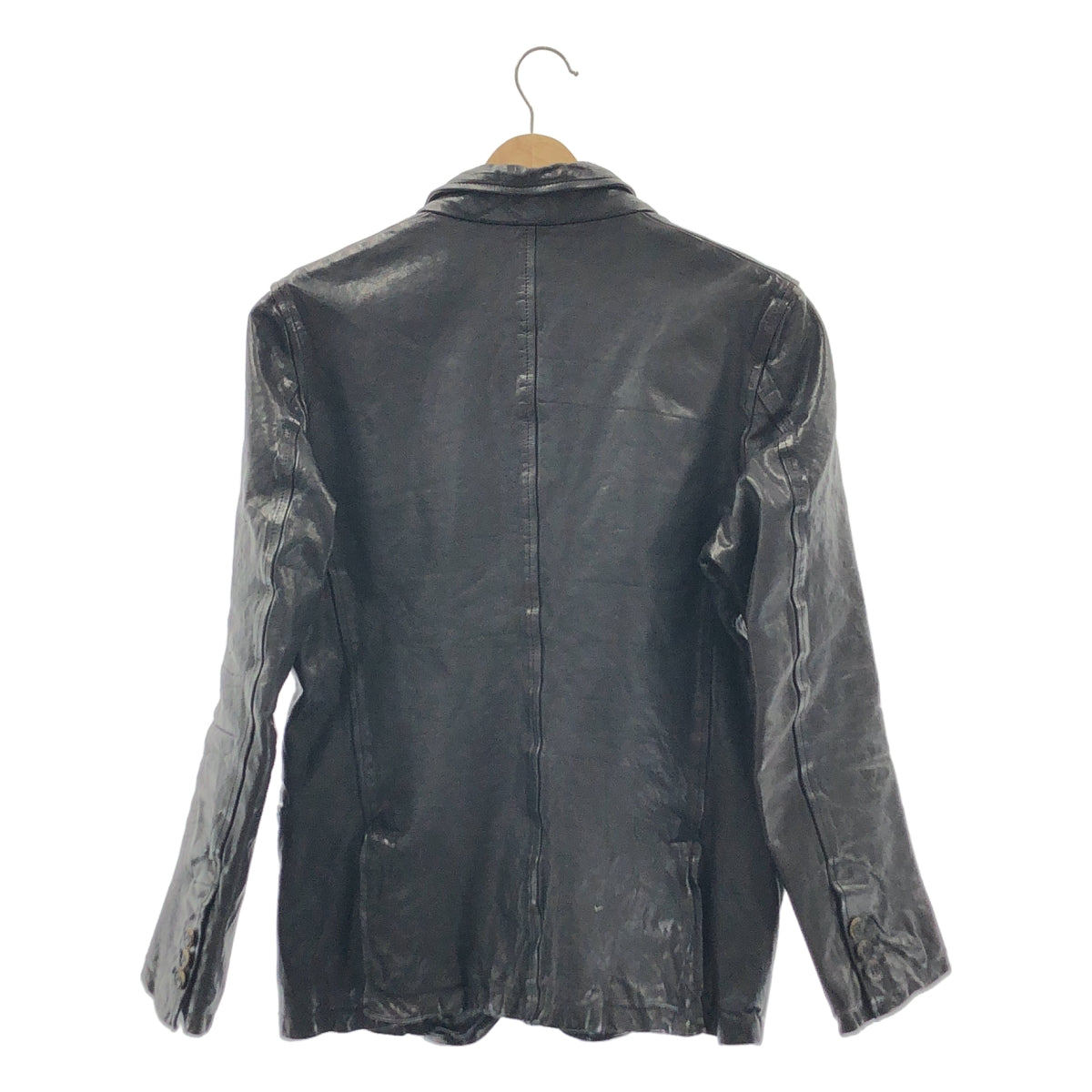 ISAMU KATAYAMA BACKLASH / イサムカタヤマバックラッシュ | イタリアンショルダー製品染め / 牛革 カウレザー シングルブレスト ジャケット / 総裏地 | S(1) | メンズ