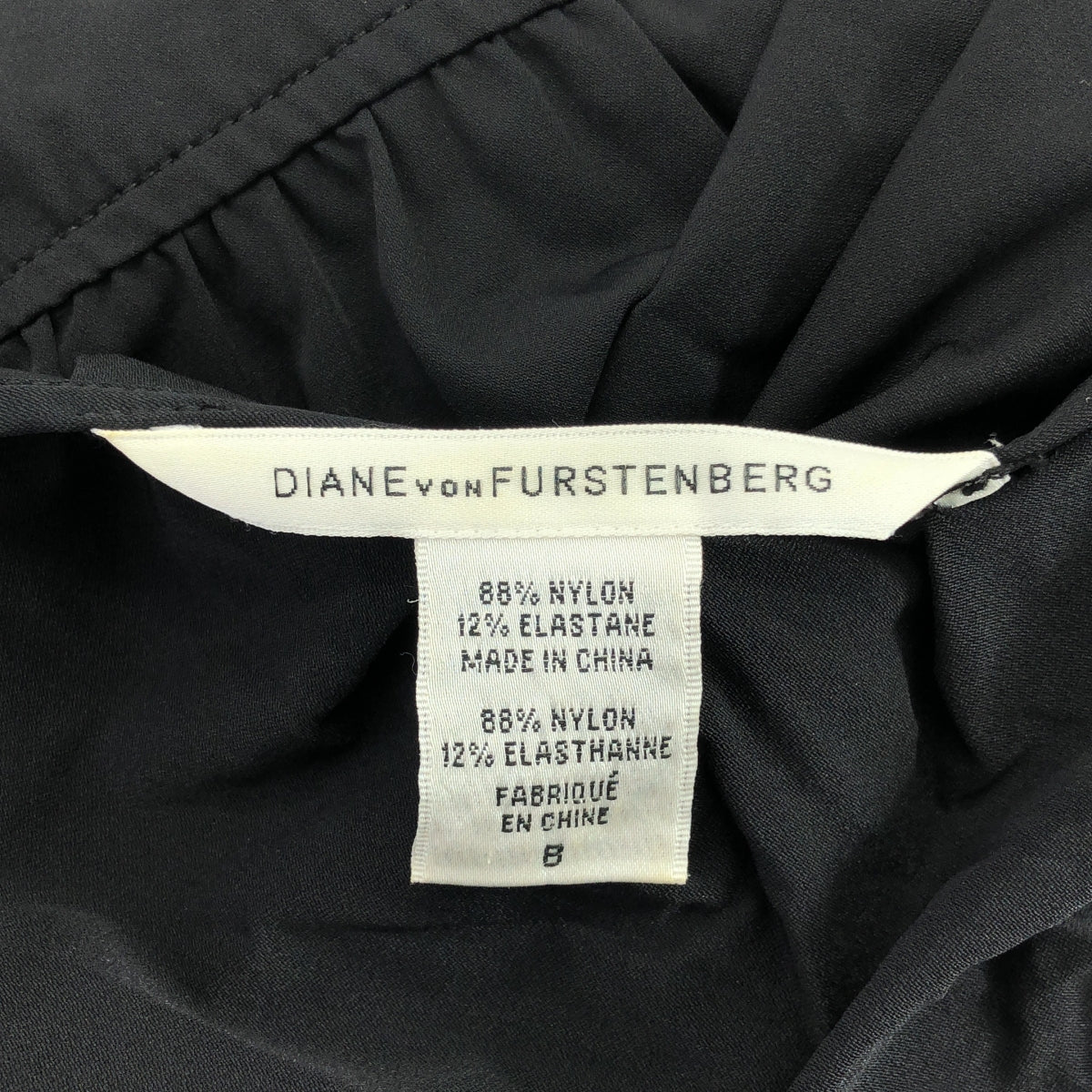 DIANE VON FURSTENBERG / ダイアンフォンファステンバーグ | LEESE / カマーバンド付 ナイロン ワンピース | 8 | ブラック | レディース