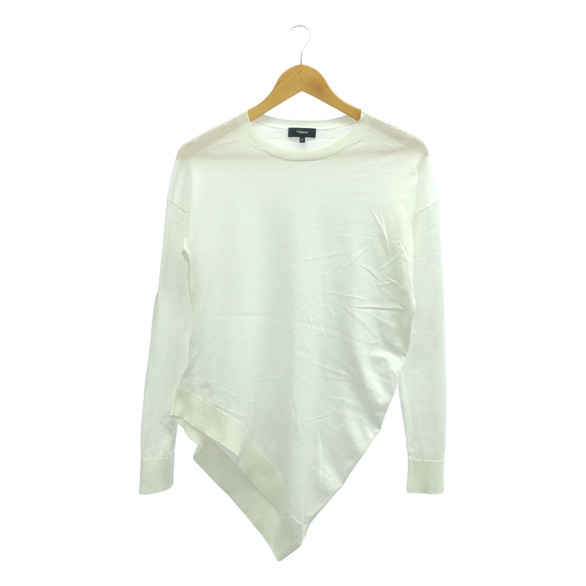 理論 |棉質不對稱針織套頭衫 | S |白色 |女性的