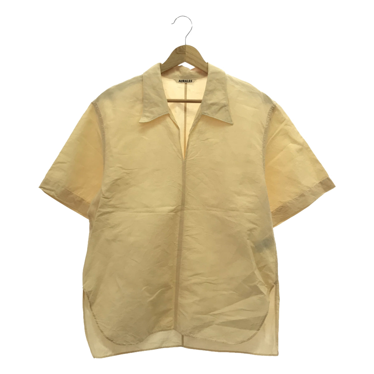 AURALEE / オーラリー | 2023SS | HIGH DENSITY FINX LINEN WEATHER HALF SLEEVED SHIRT ウェザーハーフスリーブシャツ | 0 | ベージュ | レディース